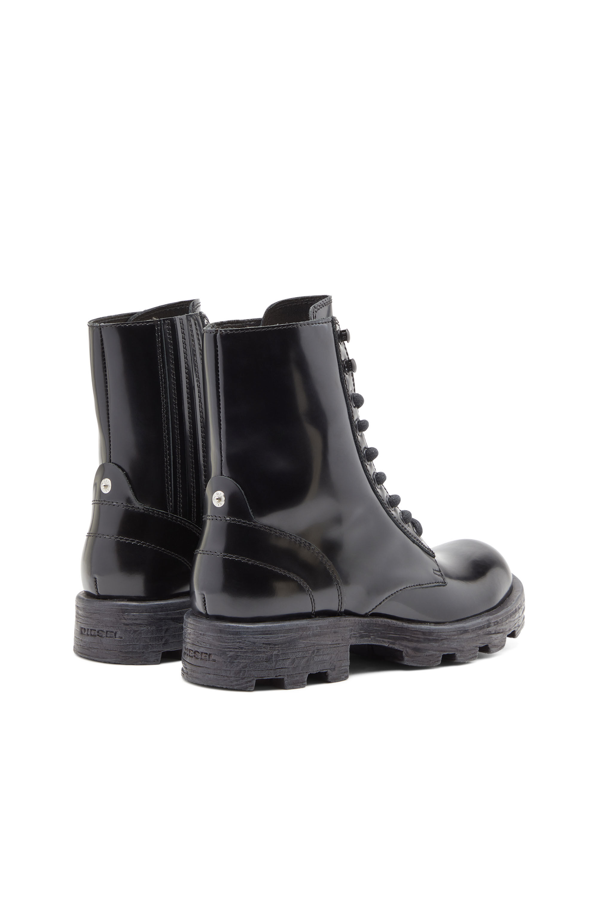 Diesel - D-HAMMER BT W, D-Hammer-Combat boots en cuir glacé Femme in Noir - 3