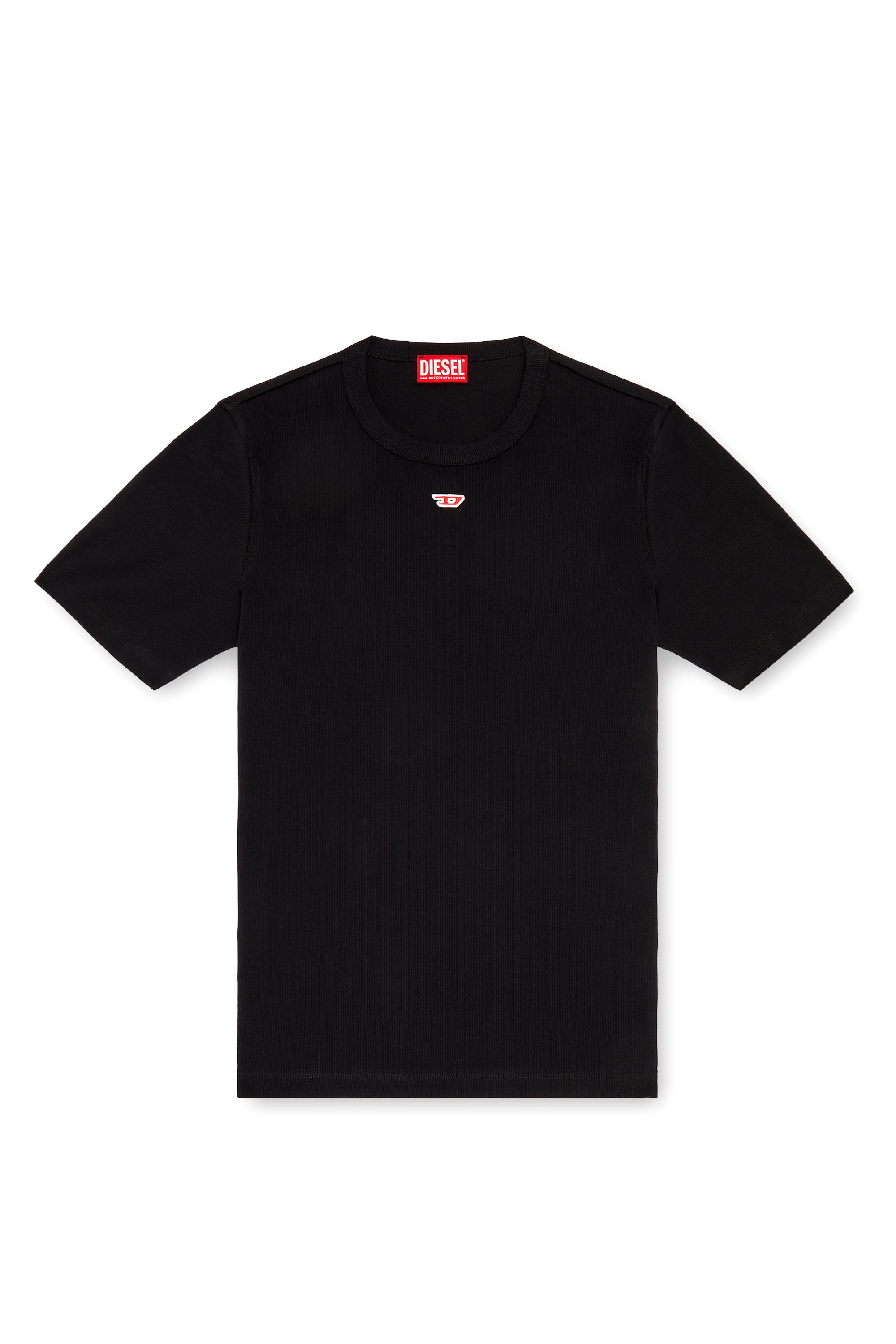 Diesel - D-RIBBER-N, T-shirt avec empiècement D Homme in Noir - 2
