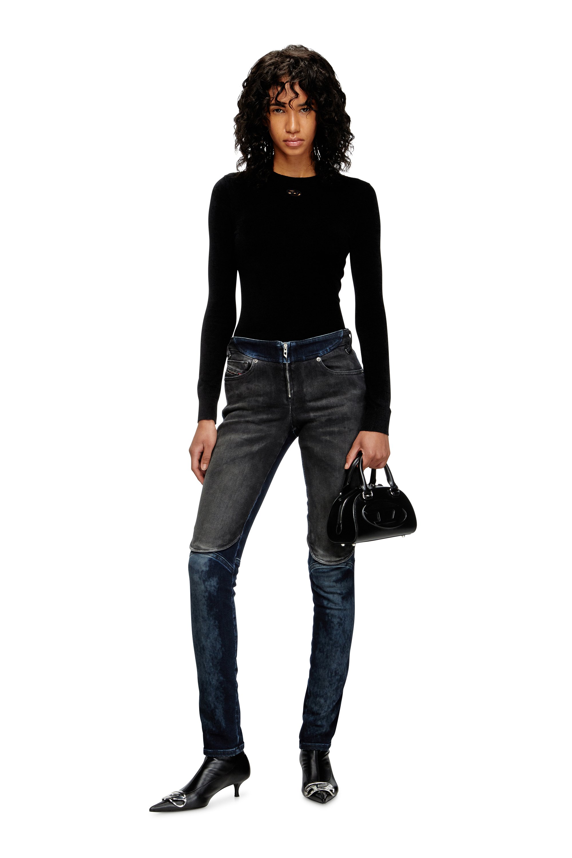Diesel - 1DR DOME CROSSBODY, 1DR Dome-Mini sac bowling en cuir Femme in Noir - 2