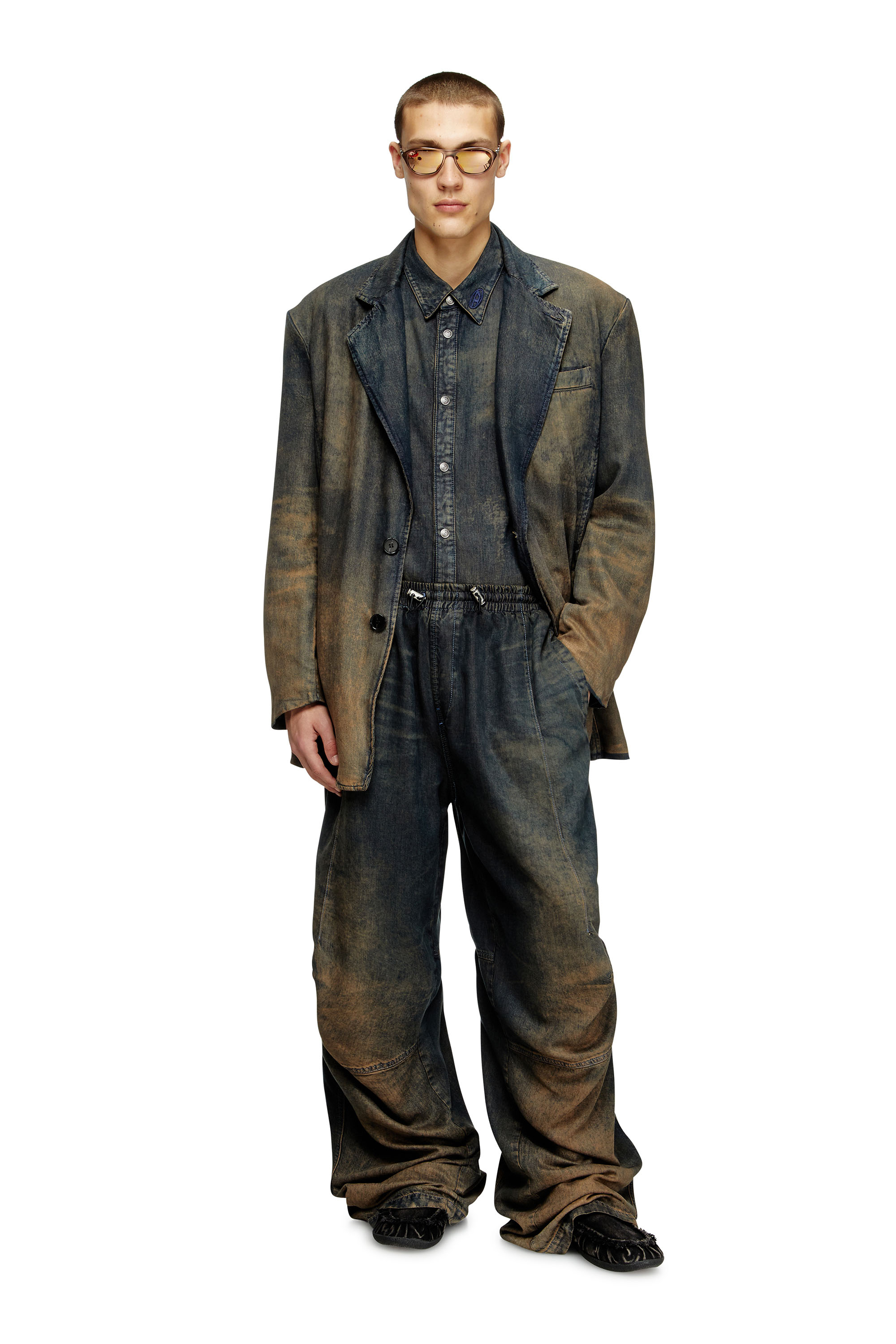 Diesel - Relaxed Jeans D-Pari 068TF Homme, Bleu Foncé - Image 2