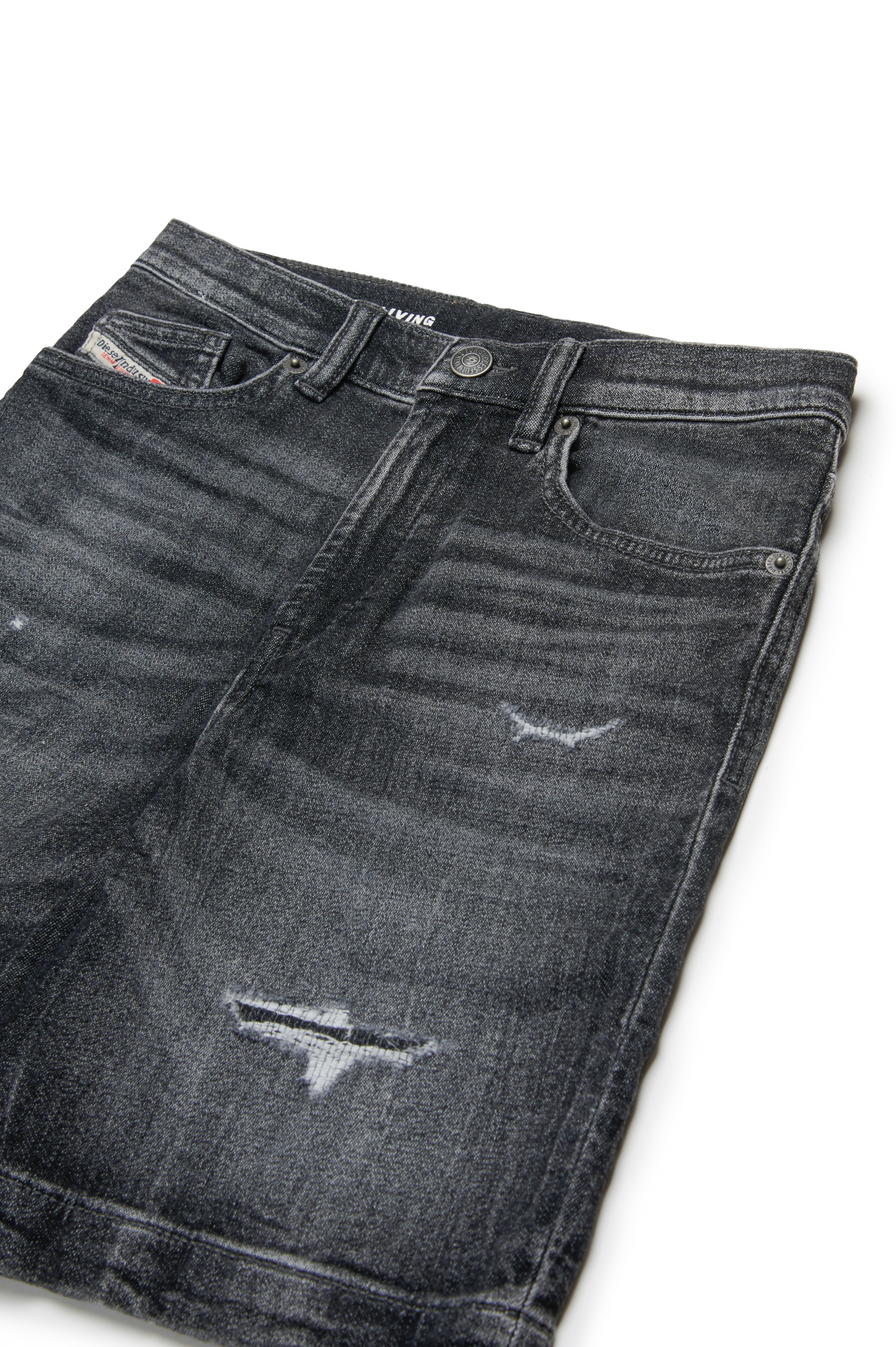 Diesel - D-MACS-SH-J JJJ, Bermuda en tissu JoggJeans avec déchirures Homme in Noir - 3